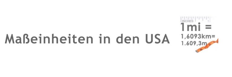 Maßeinheiten in den USA: mile, inch, foot, acre, pound, gallon, und mehr