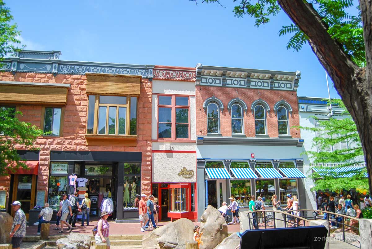 Boulder Downtown (Pearl Street Mall) ist eine Fußgängerzone und lädt zum Entspannen ein.