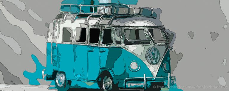 Der VW Bus wurde eines der Symbole der Hippi Zeit