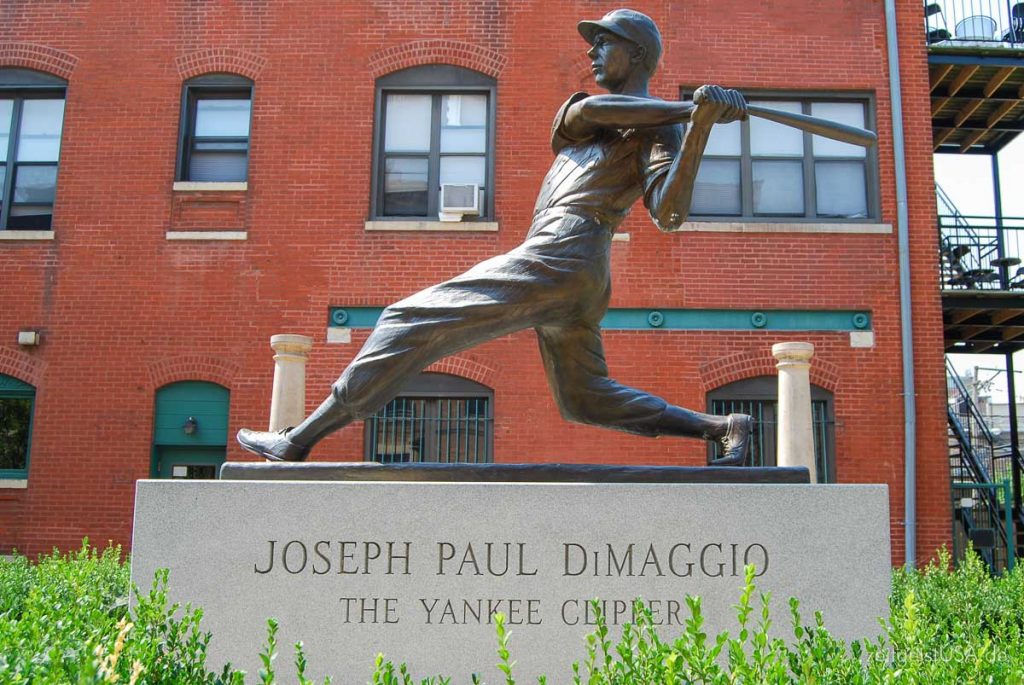 Joe DiMaggio Statue in Little Italy in Chicago