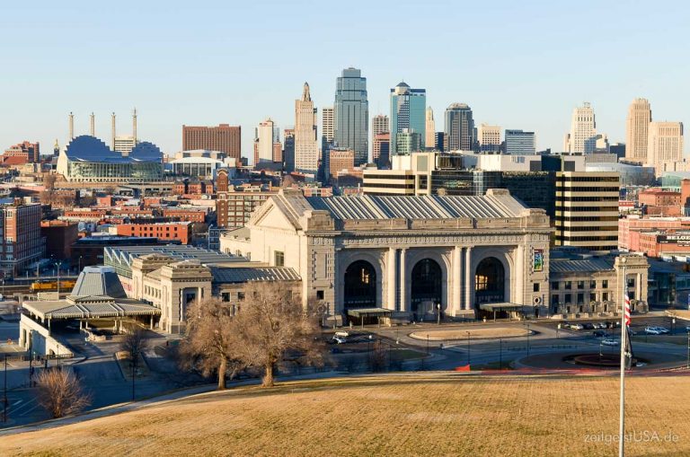 Kansas City Downtown Blick vom World War I Memorial