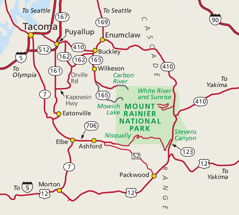 Mt. Rainier Umgebungskarte [NPS]