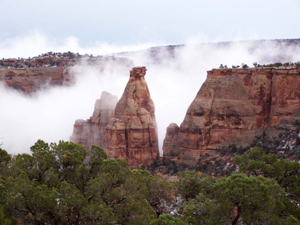 Misty Monoliths in Monument Valley, Colorado National Monument, Colorado USA [photo: NPS]