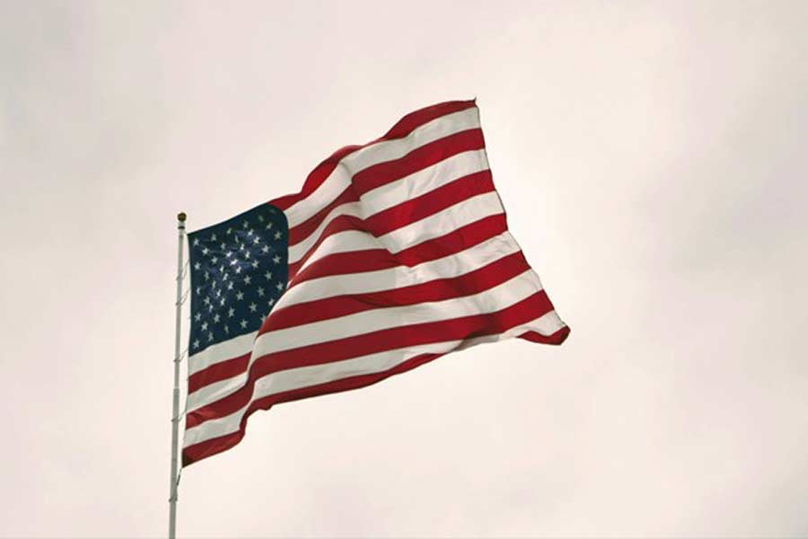 Amerikanische Flagge im Wind
